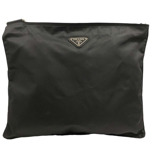 Prada Black Bag Shoulder Nylon Tesuto - Picture 1 of 15